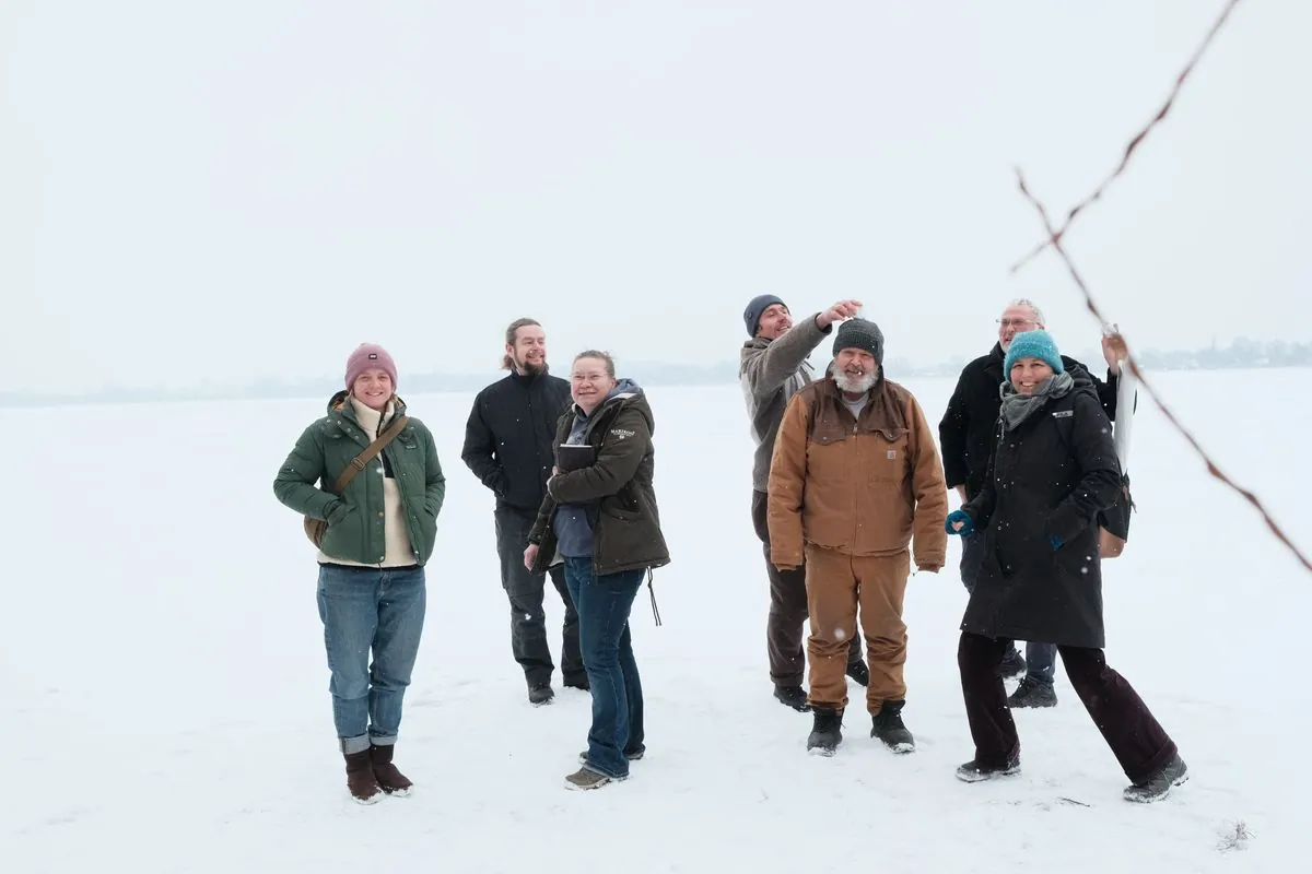 Die Gründerinnen und Gründer von Ackerfreude im Schnee